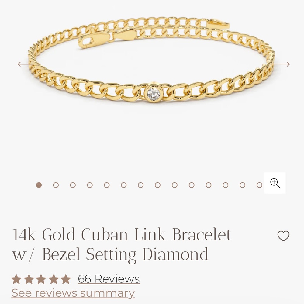 Beautiful Ferkos Cuban link with diamond bracelet